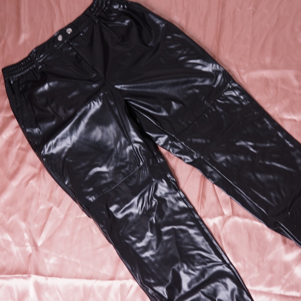 BooHoo Faux Leather Joggers